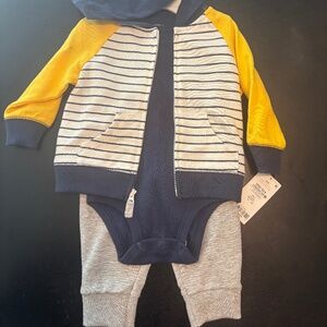 Carters 6mo 3 piece set bodysuit jacket pants